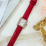 Michael Kors Emery Quartz Diamonds Silver Dial Red Leather Strap Watch For Women - MK4689 Buy Now By Michael Kors