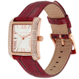 Michael Kors Emery Quartz Diamonds Silver Dial Red Leather Strap Watch For Women - MK4689 Buy Now By Michael Kors