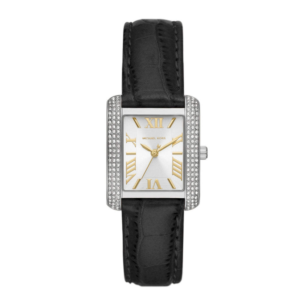 Michael Kors Emery Three Hand Silver Dial Black Leather Strap Watch For Women - MK4696 Buy Now By Michael Kors