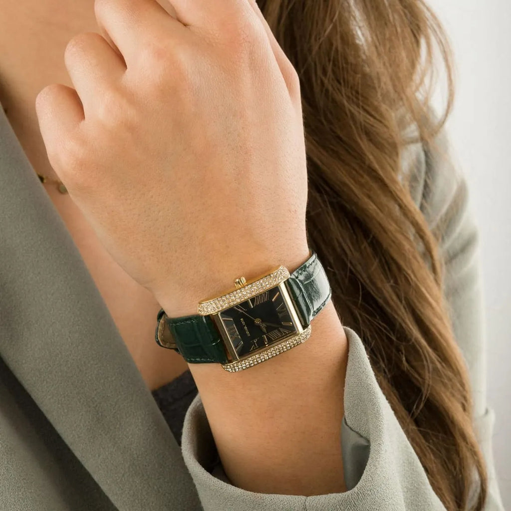 Michael Kors Emery Quartz Diamonds Green Dial Green Leather Strap Watch For Women - MK4697 Buy Now By Michael Kors