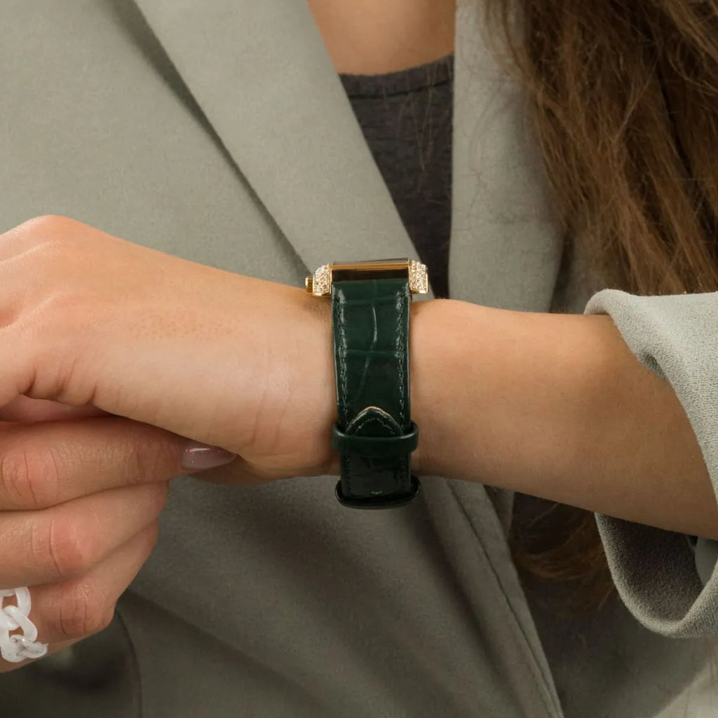 Michael Kors Emery Quartz Diamonds Green Dial Green Leather Strap Watch For Women - MK4697 Buy Now By Michael Kors