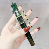 Michael Kors Emery Quartz Diamonds Green Dial Green Leather Strap Watch For Women - MK4697 Buy Now By Michael Kors