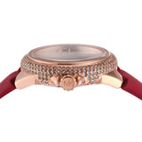 Michael Kors Camille Three Hand Crystals Rose Gold Dial Red Leather Strap Watch For Women - MK4701 Buy Now By Michael Kors