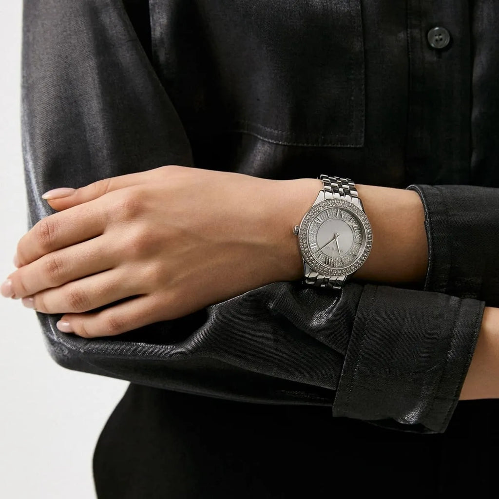 Michael Kors Harlowe Three-Hand Quartz Silver Dial Silver Steel Strap Watch For Women - MK4708 Buy Now By Michael Kors