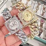 Michael Kors Chain Lock Pave Gold Dial Gold Steel Strap Watch For Women - MK4711 Buy Now By Michael Kors