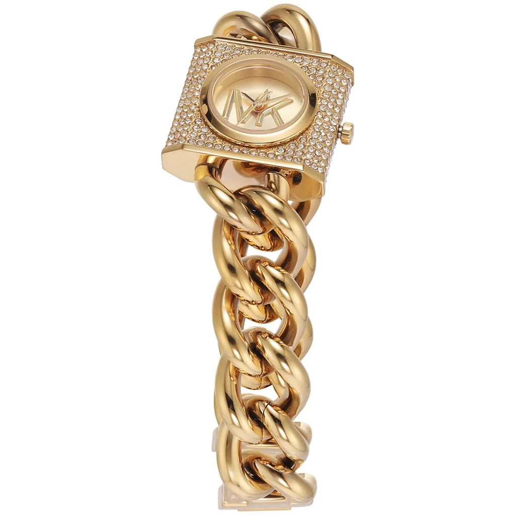 Michael Kors Chain Lock Pave Gold Dial Gold Steel Strap Watch For Women - MK4711 Buy Now By Michael Kors