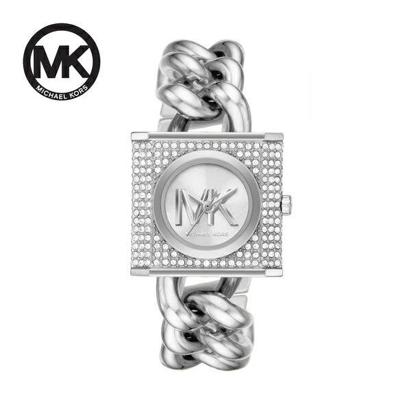 Michael Kors Chain Lock Pave Silver Dial Silver Steel Strap Watch For Women - MK4718 Buy Now By Michael Kors