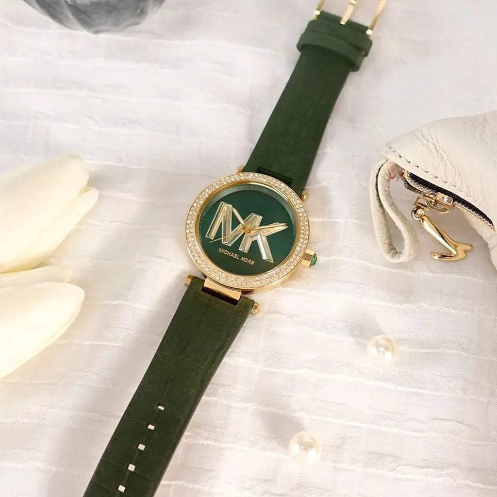 Michael Kors Parker Green Dial Green Leather Strap Watch For Women - MK4724 Buy Now By Michael Kors