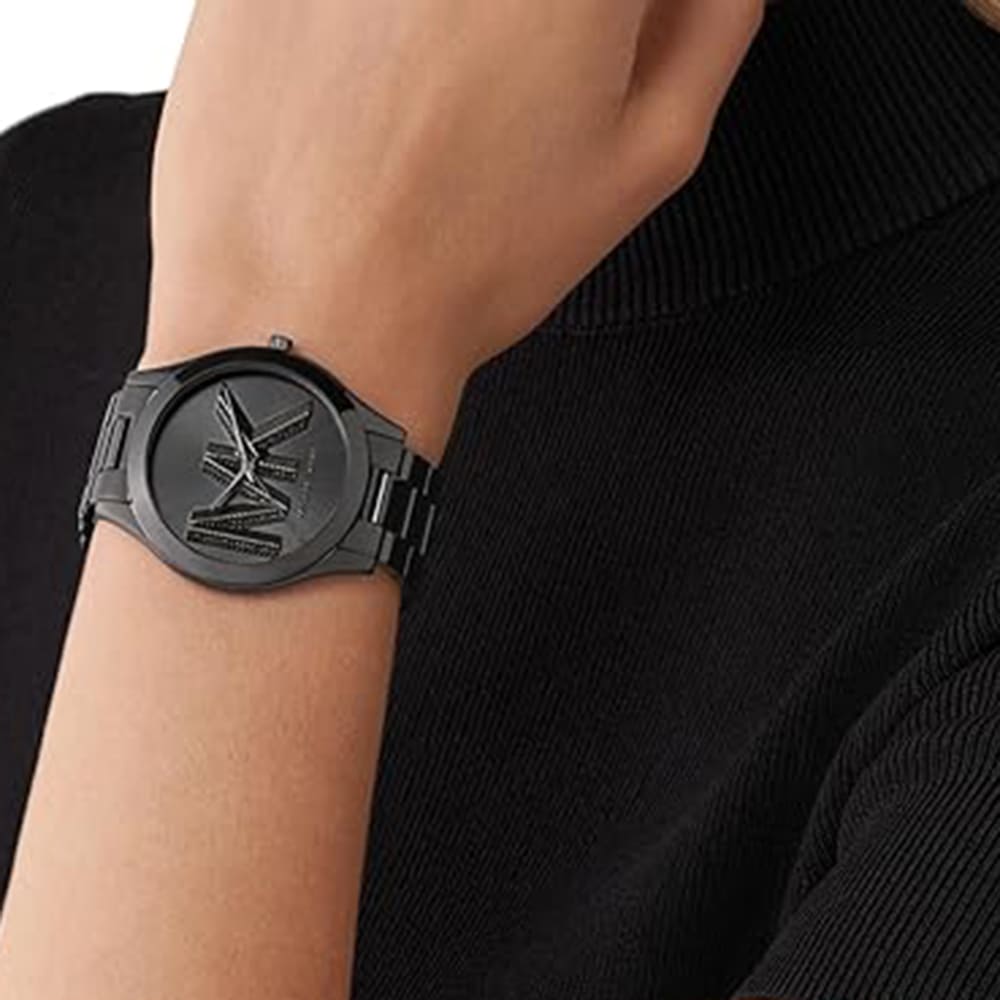 Michael Kors Slim Runway Analog Black Dial Black Steel Strap Watch For Women - MK4734 Buy Now By Michael Kors