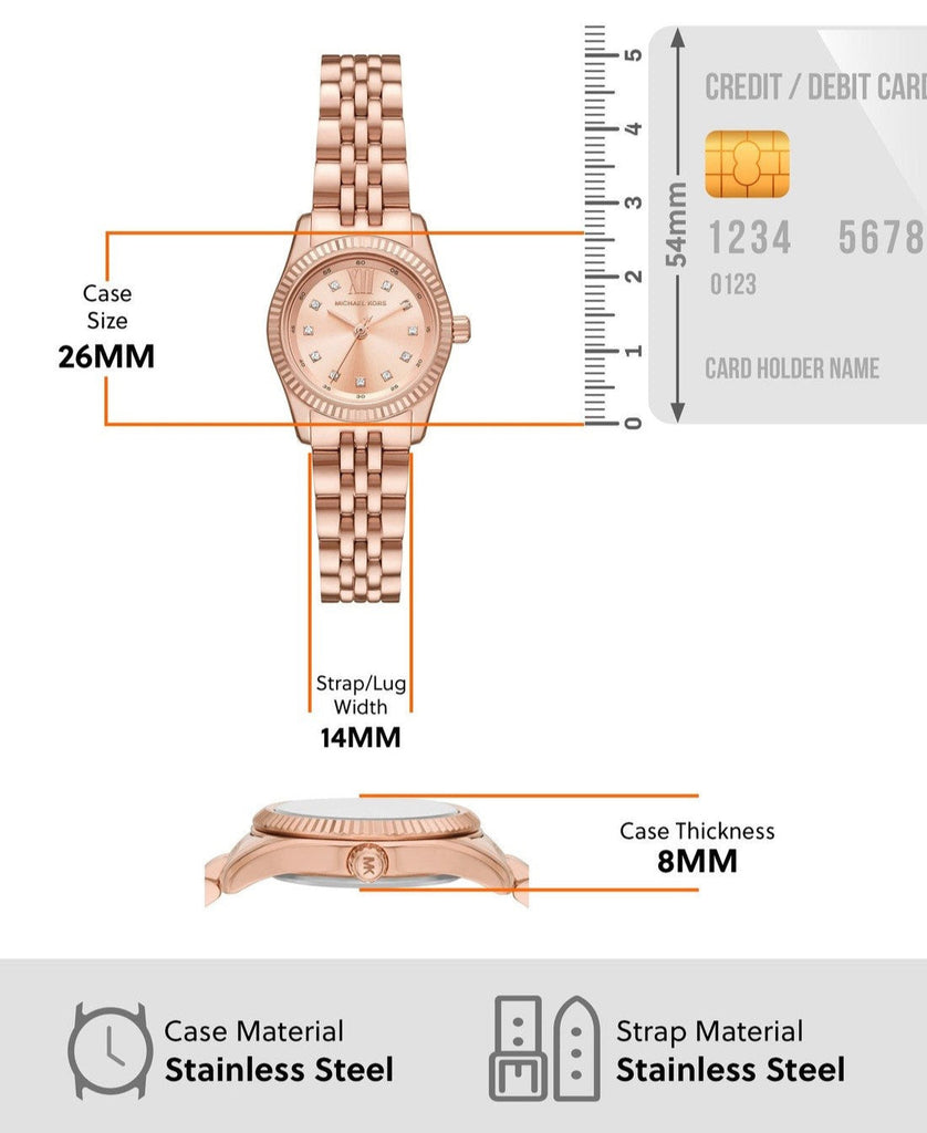 Michael Kors Lexington Three Hand Rose Gold Dial Rose Gold Steel Strap Watch For Women - MK4739 Buy Now By Michael Kors