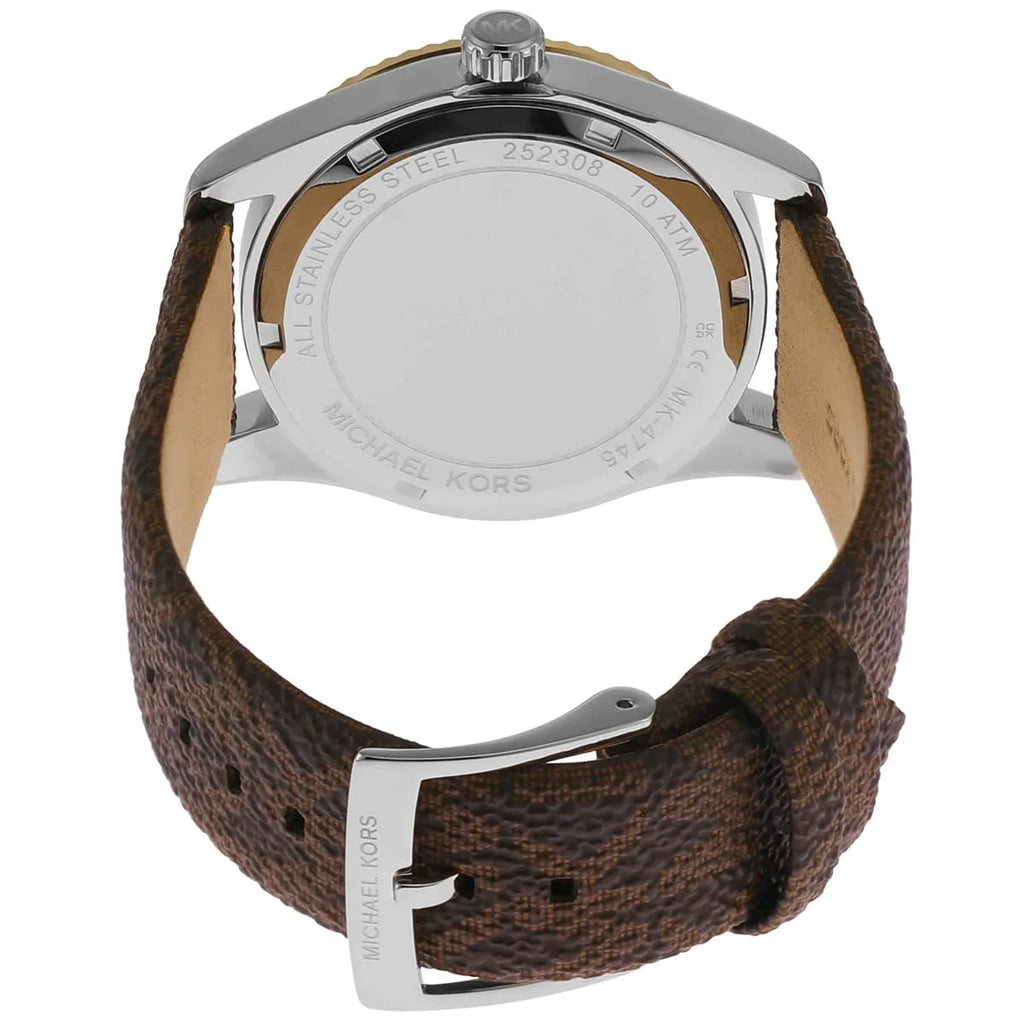 Michael Kors Lexington Silver Dial Brown Leather Strap Watch For Women - MK4745 Buy Now By Michael Kors