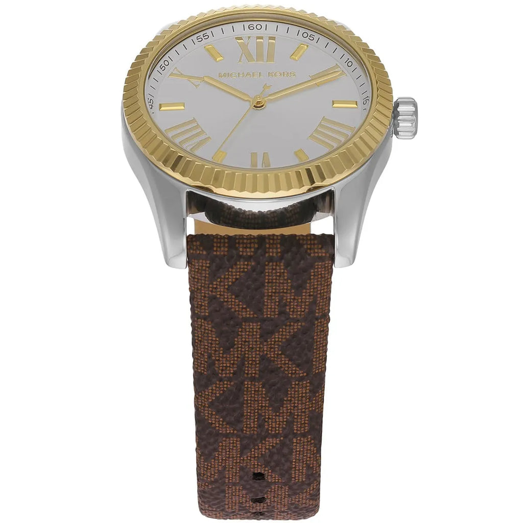Michael Kors Lexington Silver Dial Brown Leather Strap Watch For Women - MK4745 Buy Now By Michael Kors