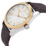Michael Kors Lexington Silver Dial Brown Leather Strap Watch For Women - MK4745 Buy Now By Michael Kors