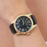 Michael Kors Lexington Black Dial Black Leather Strap Watch For Women - MK4748 Buy Now By Michael Kors