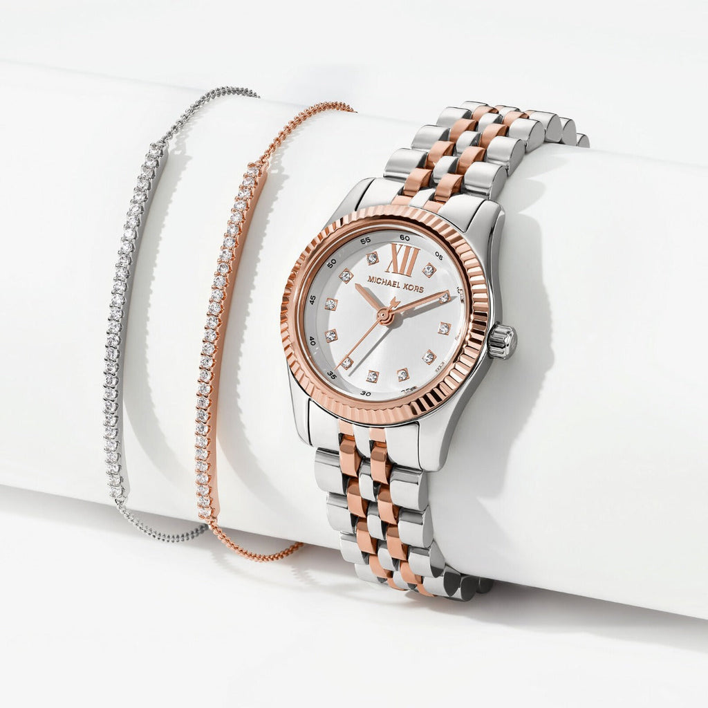 Michael Kors Lexington Three-Hand White Dial Two Tone Steel Strap Watch for Women - MK4817 Buy Now By Michael Kors