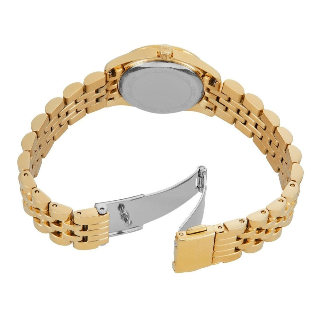 Michael Kors Lexington Pave Three-Hand Green Dial Gold Steel Strap Watch for Women - MK4842 Buy Now By Michael Kors