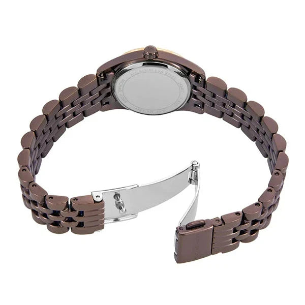 Michael Kors Lexington Three-Hand Brown Dial Brown Steel Strap Watch for Women - MK4844 Buy Now By Michael Kors