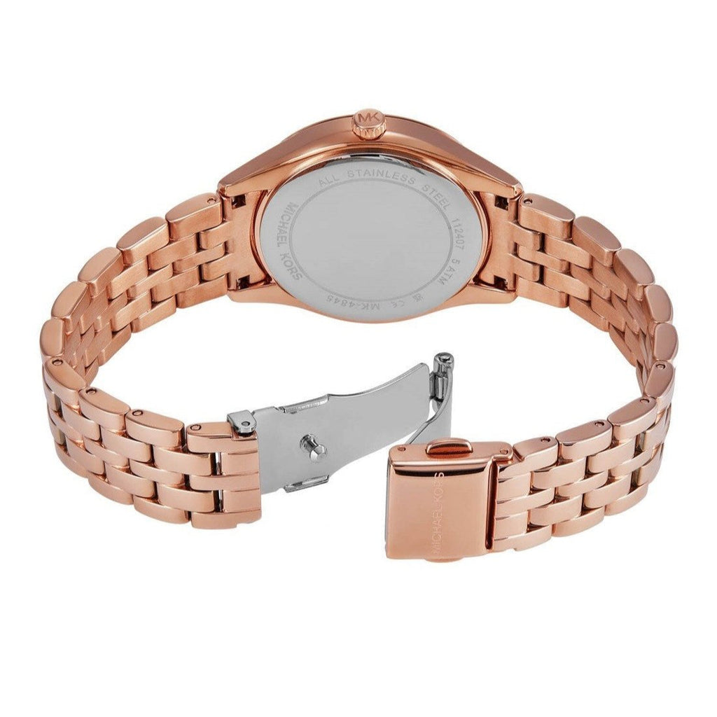 Michael Kors Harlowe Three-Hand Rose Gold Dial Rose Gold Steel Strap Watch for Women - MK4845 Buy Now By Michael Kors