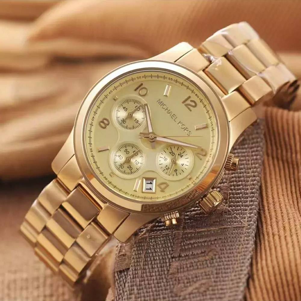 Michael Kors Runway Gold Dial Gold Stainless Steel Strap Watch for Women - MK5055 Buy Now By Michael Kors