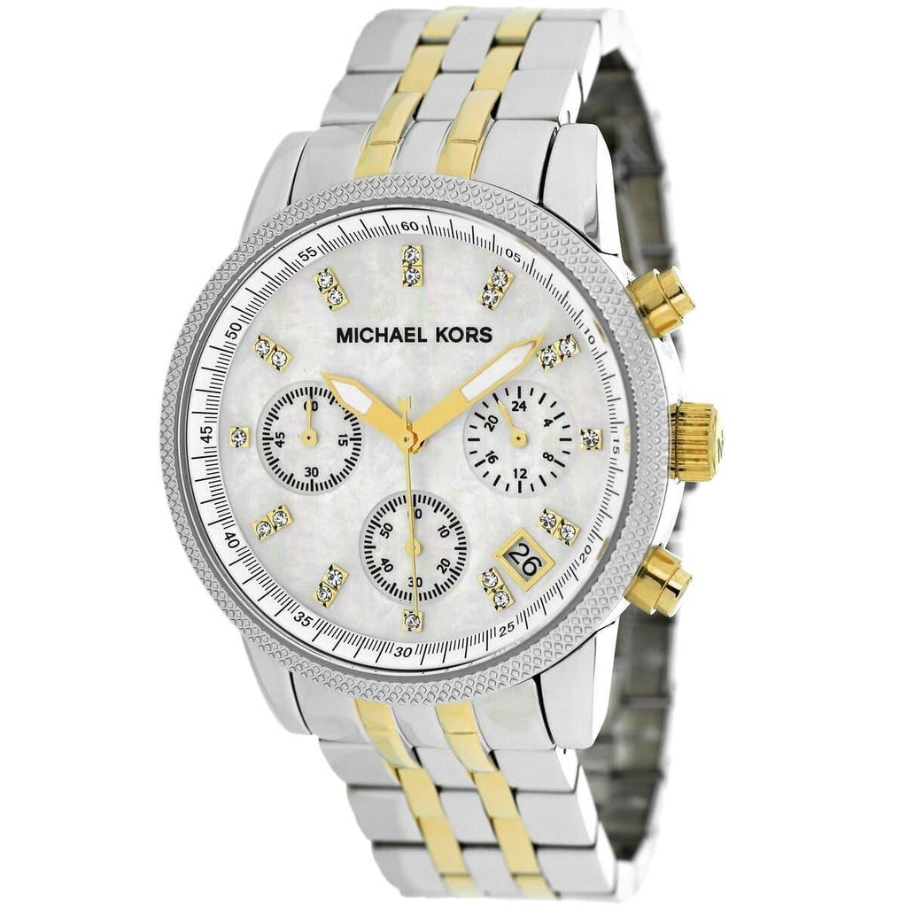 Michael Kors Ritz Chronograph White Dial Two Tone Steel Strap Watch for Women - MK5057 Buy Now By Michael Kors