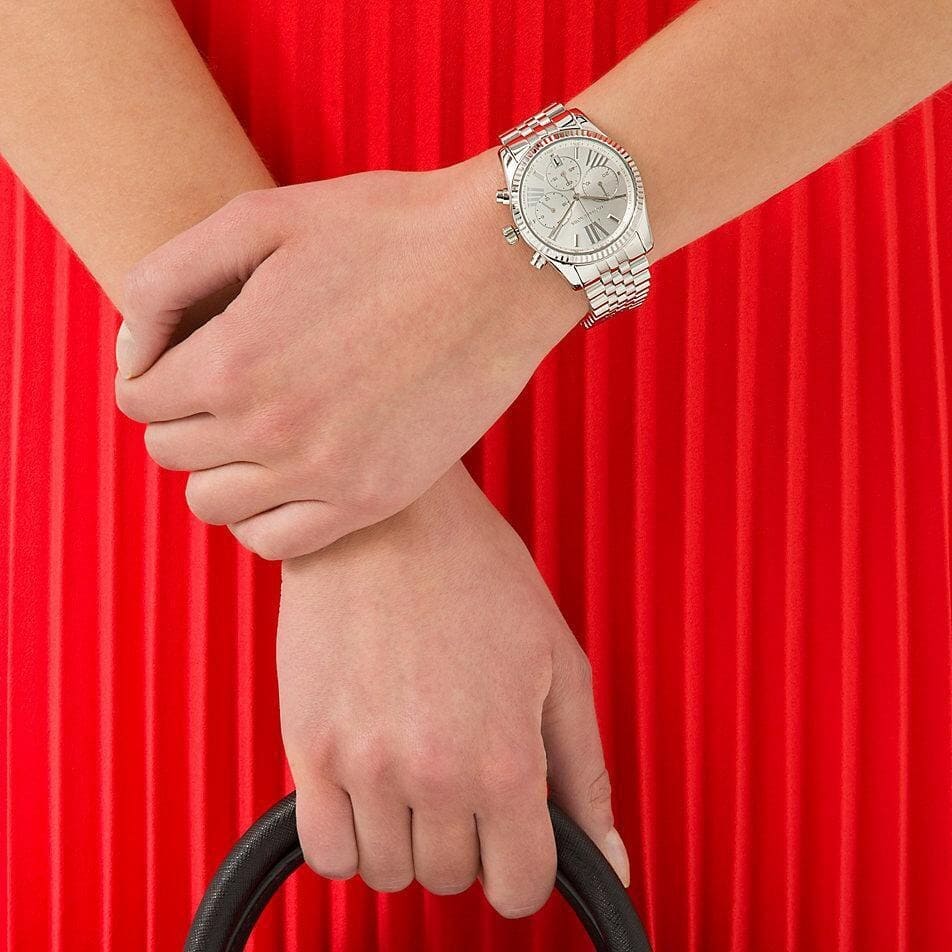 Michael Kors Lexington Silver Dial Silver Steel Strap Watch for Women - MK5555 Buy Now By Michael Kors