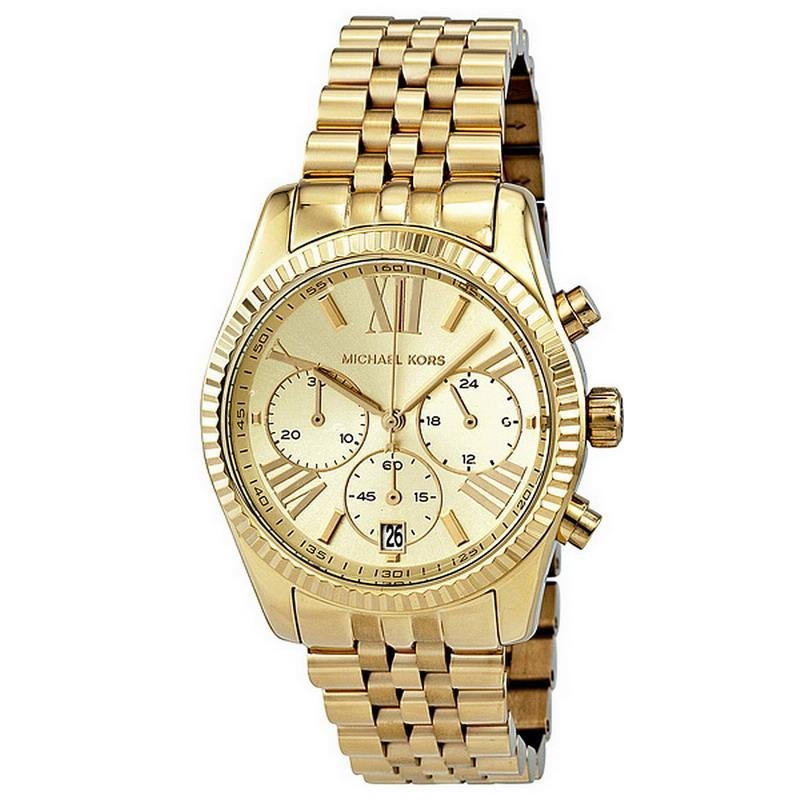 Michael Kors Lexington Chronograph Gold Dial Gold Steel Strap Watch for Women - MK5556 Buy Now By Michael Kors