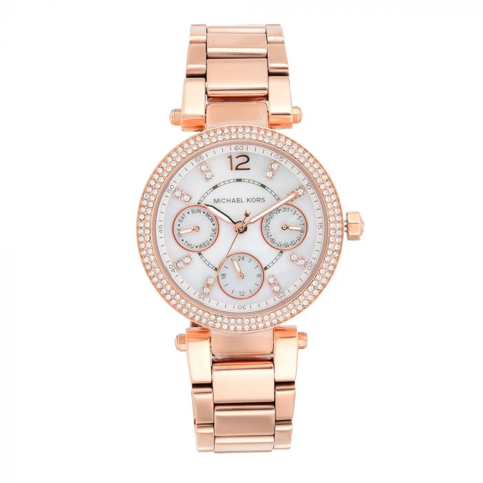 Michael Kors Parker White Dial Rose Gold Steel Strap Watch for Women - MK5616 Buy Now By Michael Kors