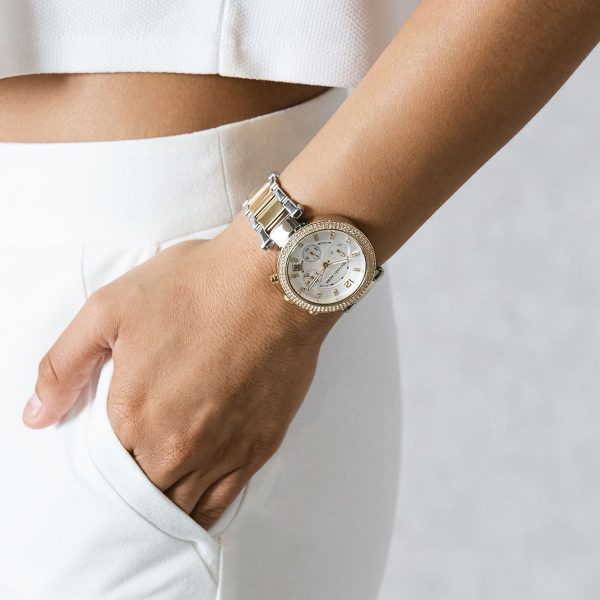 Michael Kors Parker White Dial Two Tone Steel Strap Watch for Women - MK5626 Buy Now By Michael Kors