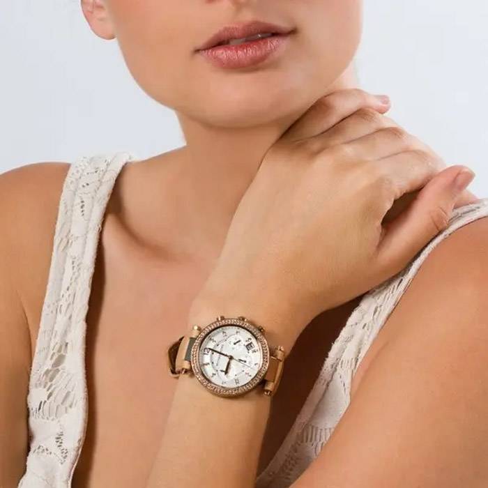 Michael Kors Parker Chronograph White Dial Tan Leather Strap Watch for Women - MK5633 Buy Now By Michael Kors