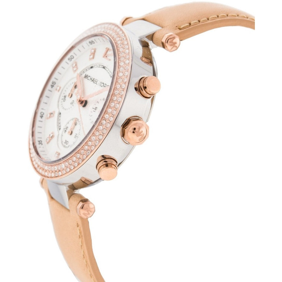 Michael Kors Parker Chronograph White Dial Tan Leather Strap Watch for Women - MK5633 Buy Now By Michael Kors