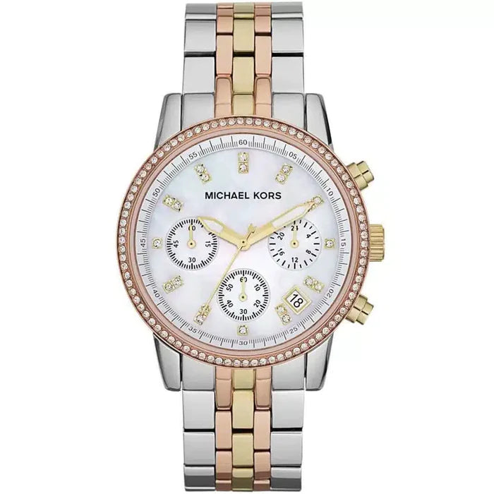 Michael Kors Ritz White Dial Two Tone Steel Strap Watch for Women - MK5650 Buy Now By Michael Kors