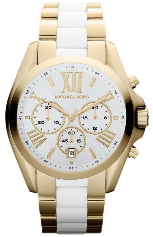Michael Kors Bradshaw Chronograph White Dial Two Tone Steel Strap Watch For Women - MK5743 Buy Now By Michael Kors