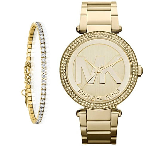 Michael Kors Parker Diamonds Gold Dial Gold Steel Strap Watch for Women - MK5784 Buy Now By Michael Kors