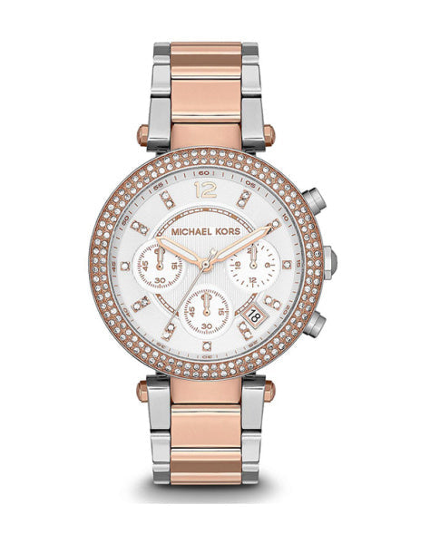 Michael Kors Parker White Dial Two Tone Steel Strap Watch for Women - MK5820 Buy Now By Michael Kors