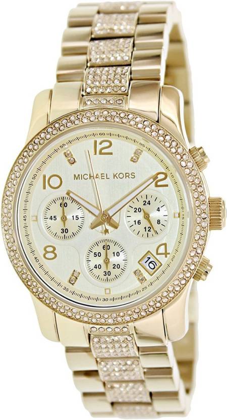 Michael Kors Runway Gold Dial Gold Steel Strap Watch for Women - MK5826 Buy Now By Michael Kors