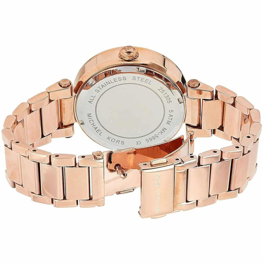 Michael Kors Parker Rose Gold Dial Rose Gold Steel Strap Watch for Women - MK5865 Buy Now By Michael Kors