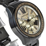Michael Kors Wren Chronograph Gold Diamonds Dial Black Steel Strap Watch for Women - MK5879 Buy Now By Michael Kors