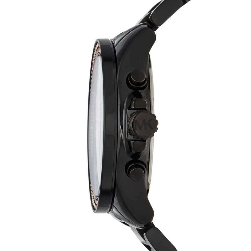 Michael Kors Wren Chronograph Gold Diamonds Dial Black Steel Strap Watch for Women - MK5879 Buy Now By Michael Kors