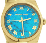 Michael Kors Channing Turquoise Dial Gold Steel Strap Watch For Women - MK5894 Buy Now By Michael Kors