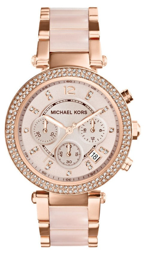 Michael Kors Parker Pink Dial Two Tone Steel Strap Watch for Women - MK5896 Buy Now By Michael Kors