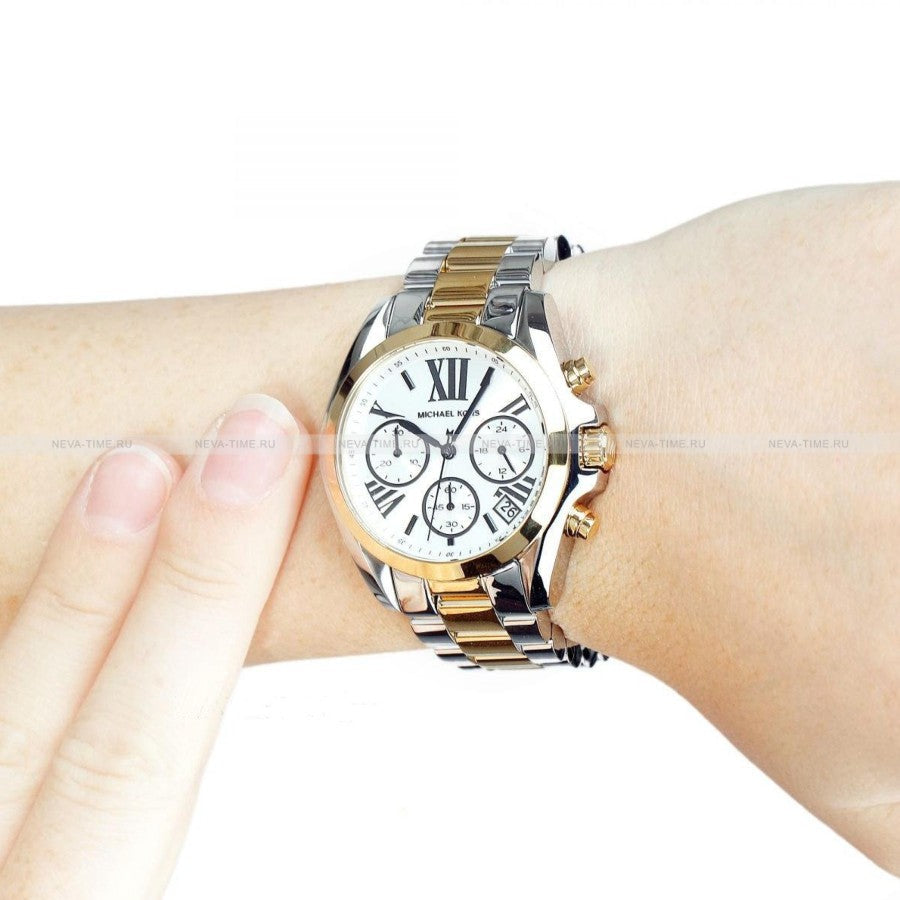 Michael Kors Bradshaw Chronograph Silver Dial Two Tone Steel Strap Watch For Women - MK5912 Buy Now By Michael Kors