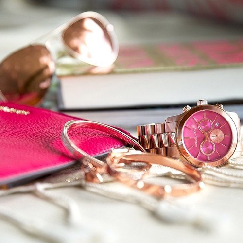 Michael Kors Runway Pink Dial Rose Gold Steel Strap Watch for Women - MK5931 Buy Now By Michael Kors