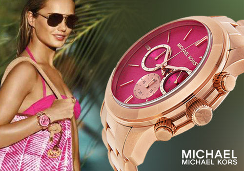 Michael Kors Runway Pink Dial Rose Gold Steel Strap Watch for Women - MK5931 Buy Now By Michael Kors