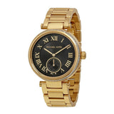 Michael Kors Skylar Black Dial Gold Steel Strap Watch for Women - MK5989 Buy Now By Michael Kors