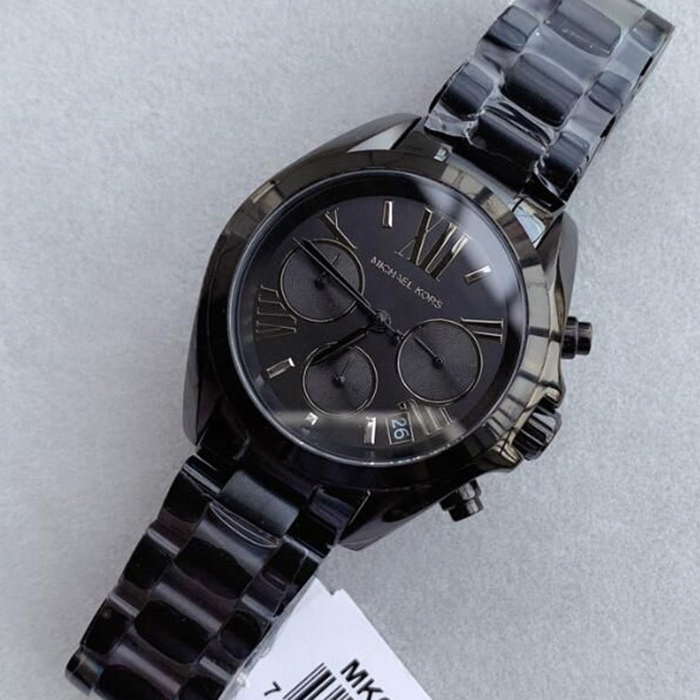 Michael Kors Bradshaw Chronograph Black Dial Black Steel Strap Watch For Women - MK6058 Buy Now By Michael Kors