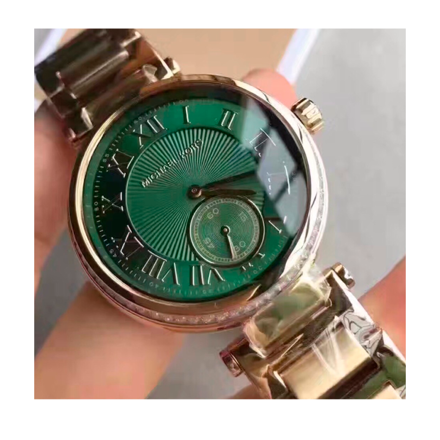 Michael Kors Skylar Green Dial Gold Steel Strap Watch for Women - MK6065 Buy Now By Michael Kors