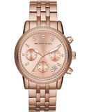Michael Kors Ritz Chronograph Rose Gold Dial Rose Gold Steel Strap Watch for Women - MK6077 Buy Now By Michael Kors
