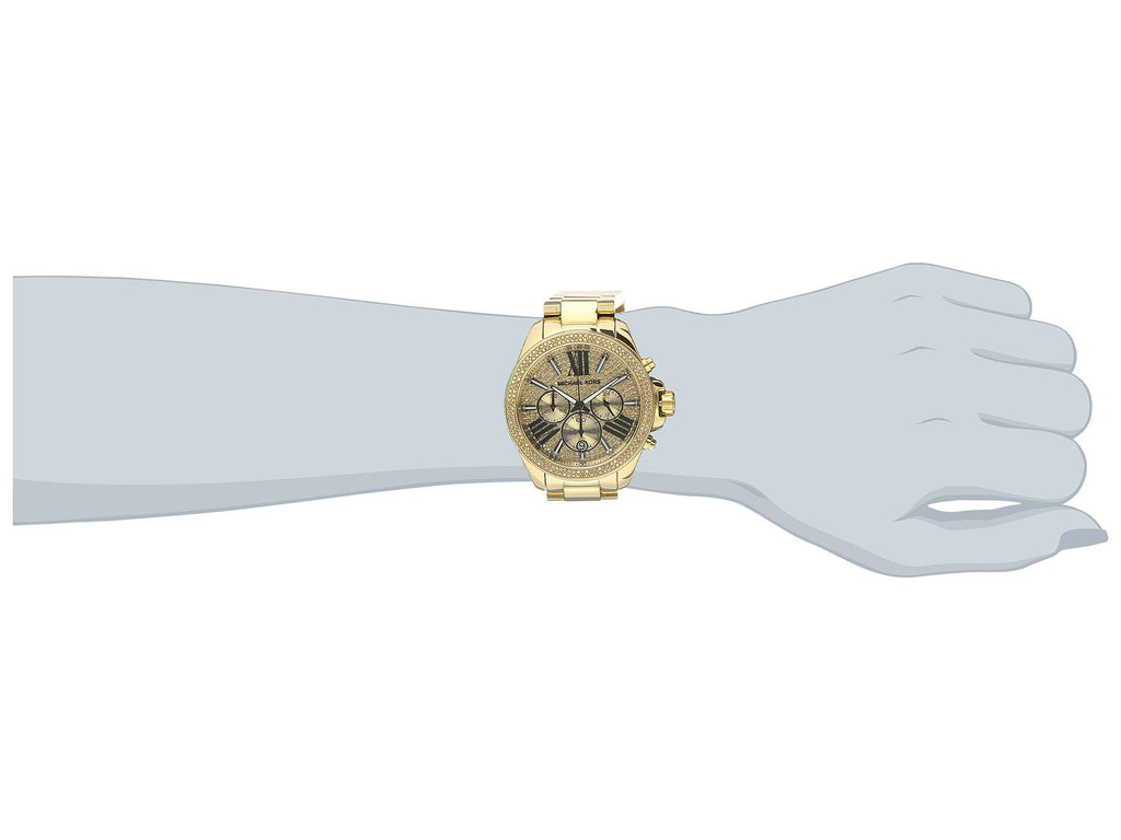 Michael Kors Wren Chronograph Crystal Pave Gold Dial Gold Steel Strap Watch for Women - MK6095 Buy Now By Michael Kors