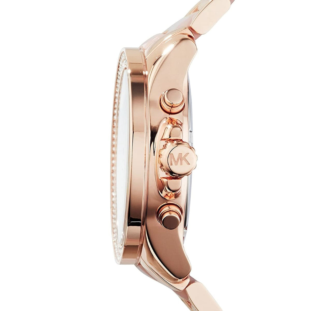 Michael Kors Wren Crystals Rose Gold Dial Rose Gold Steel Strap Watch for Women - MK6096 Buy Now By Michael Kors