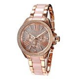 Michael Kors Wren Crystals Rose Gold Dial Rose Gold Steel Strap Watch for Women - MK6096 Buy Now By Michael Kors